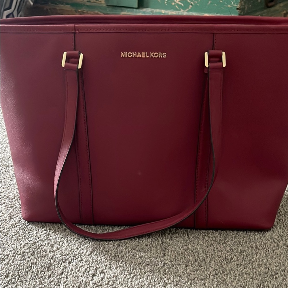 Michael Kors Red Saffiano Leather Tote